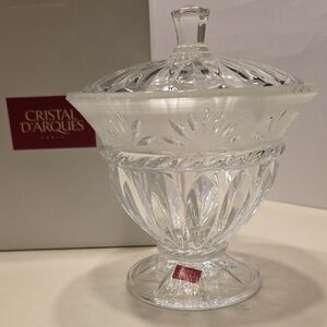Vintage Cristal D'Arques-Durand Carthage crystal compote candy bowl